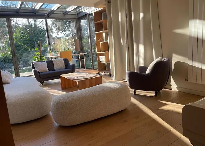 Glass And Wood Designer Villa With Garden In Centertown